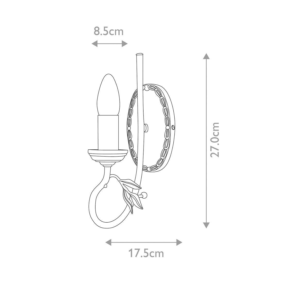 Elstead Lighting Wall Light from the Olivia range. Olivia 1 Light Wall Light – SKU OV1-IVORY-GOLD