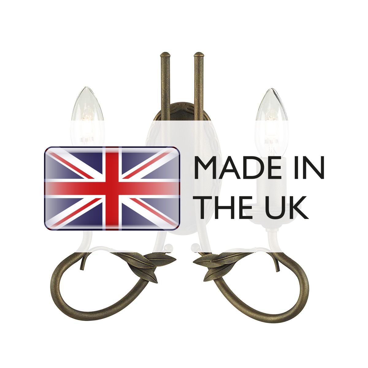 Elstead Lighting Wall Light from the Olivia range. Olivia 2 Light Wall Light – SKU OV2-BLK-GOLD