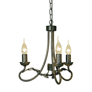 Elstead Lighting Chandelier from the Olivia range. Olivia 3 Light Chandelier Product Code = OV3-BLK-GOLD