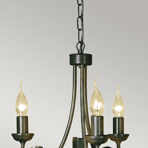 Elstead Lighting Chandelier from the Olivia range. Olivia 3 Light Chandelier Product Code = OV3-BLK-GOLD