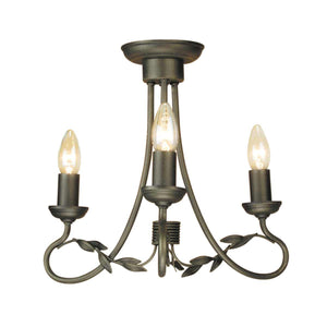 Elstead Lighting Chandelier from the Olivia range. Olivia 3 Light Chandelier Product Code = OV3-BLK-GOLD