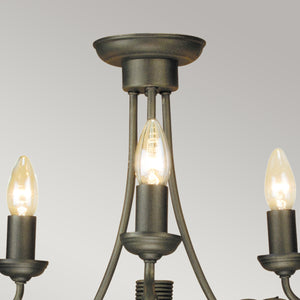 Elstead Lighting Chandelier from the Olivia range. Olivia 3 Light Chandelier Product Code = OV3-BLK-GOLD