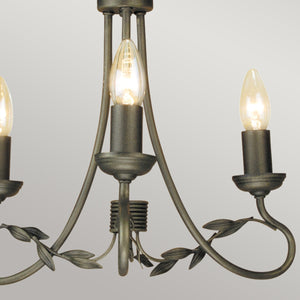 Elstead Lighting Chandelier from the Olivia range. Olivia 3 Light Chandelier Product Code = OV3-BLK-GOLD