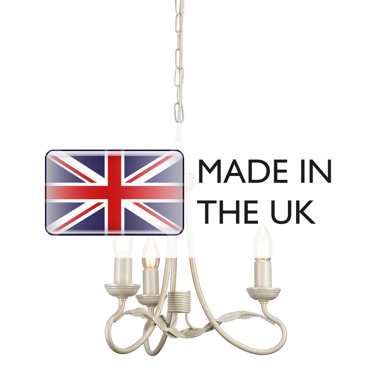 Elstead Lighting Chandelier from the Olivia range. Olivia 3 Light Chandelier – SKU OV3-IVORY-GOLD