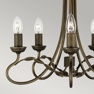 Elstead Lighting Chandelier from the Olivia range. Olivia 5 Light Chandelier Product Code = OV5-BLK-GOLD