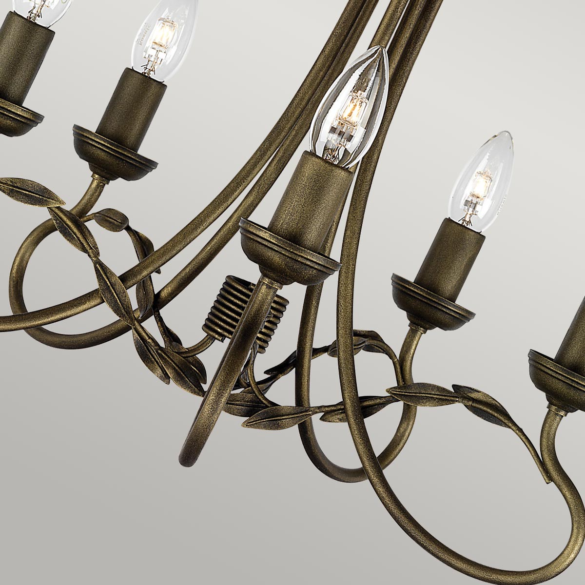 Elstead Lighting Chandelier from the Olivia range. Olivia 5 Light Chandelier Product Code = OV5-BLK-GOLD