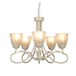Elstead Lighting Chandelier from the Olivia range. Olivia 5 Light Chandelier Product Code = OV5-IVORY-GOLD
