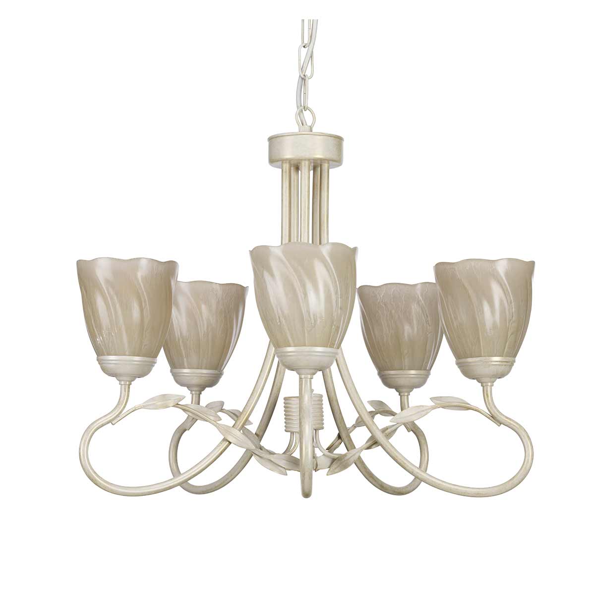 Elstead Lighting Chandelier from the Olivia range. Olivia 5 Light Chandelier Product Code = OV5-IVORY-GOLD