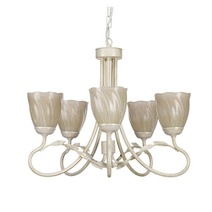 Elstead Lighting Chandelier from the Olivia range. Olivia 5 Light Chandelier Product Code = OV5-IVORY-GOLD