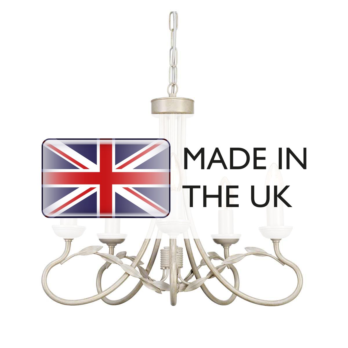 Elstead Lighting Chandelier from the Olivia range. Olivia 5 Light Chandelier – SKU OV5-IVORY-GOLD