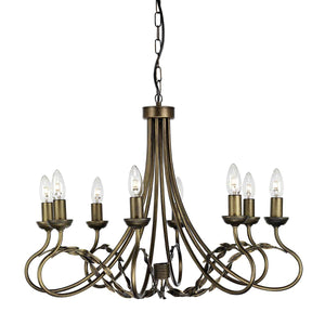 Elstead Lighting Chandelier from the Olivia range. Olivia 8 Light Chandelier Product Code = OV8-BLK-GOLD