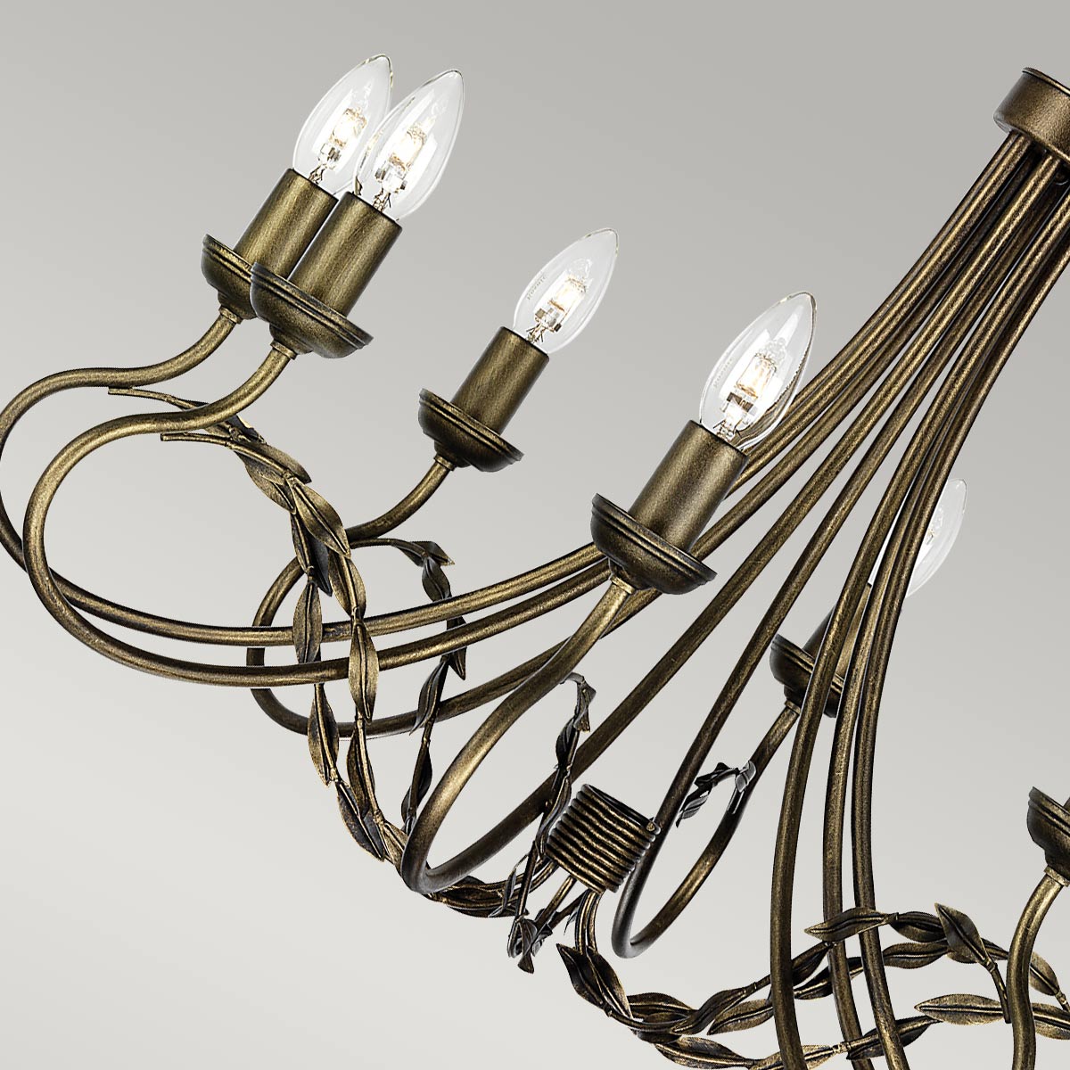 Elstead Lighting Chandelier from the Olivia range. Olivia 8 Light Chandelier Product Code = OV8-BLK-GOLD