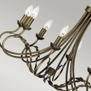 Elstead Lighting Chandelier from the Olivia range. Olivia 8 Light Chandelier Product Code = OV8-BLK-GOLD