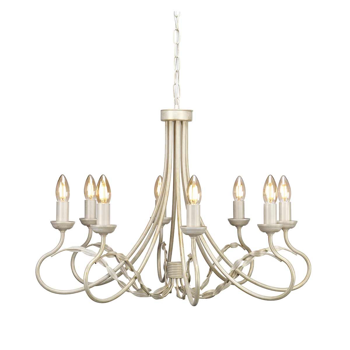 Elstead Lighting Chandelier from the Olivia range. Olivia 8 Light Chandelier – SKU OV8-IVORY-GOLD