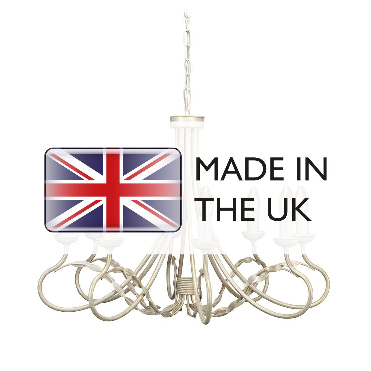 Elstead Lighting Chandelier from the Olivia range. Olivia 8 Light Chandelier – SKU OV8-IVORY-GOLD