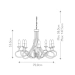 Elstead Lighting Chandelier from the Olivia range. Olivia 8 Light Chandelier – SKU OV8-IVORY-GOLD