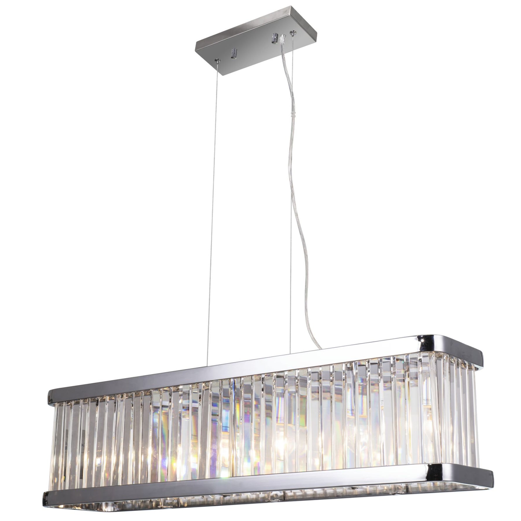 Magnalux Pandora 5 Light Long Crystal Bar Pendant Polished Chrome Part Number - PAN05CHB