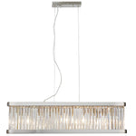 Magnalux Pandora 5 Light Long Crystal Bar Pendant Satin Chrome Part Number - PAN05SCB