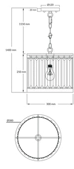 Magnalux Pandora 1 Light Crystal Pendant Satin Chrome Part Number - PAN01SC
