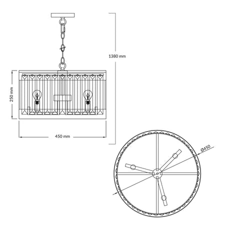 Magnalux Pandora 3 Light Crystal Pendant Satin Chrome Part Number - PAN03SC
