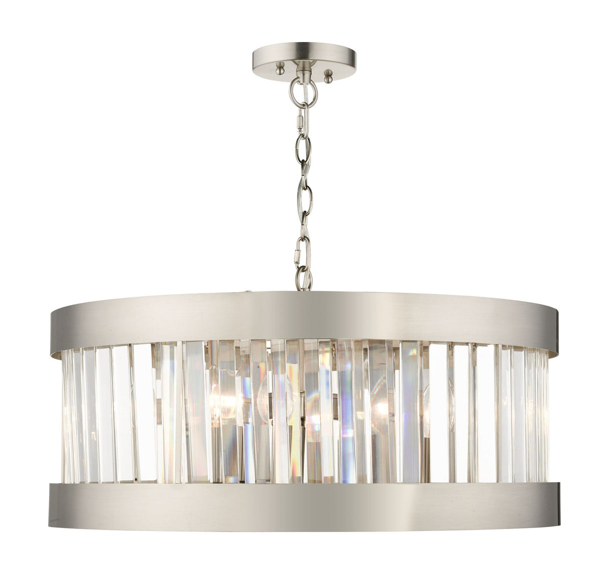 Magnalux Pandora 5 Light Crystal Pendant Satin Chrome Part Number - PAN05SC