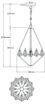 Magnalux Paragon 1 Light Crystal Pendant Polished Chrome Part Number - PAR01CH