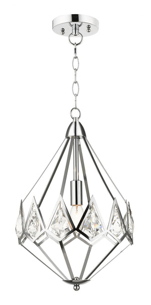 Magnalux Paragon 1 Light Crystal Pendant Polished Chrome Part Number - PAR01CH