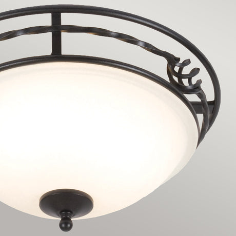 Elstead Lighting Ceiling Flush from the Pembroke range. Pembroke 2 Light Flush Light Style A Product Code = PB-F-A-BLACK