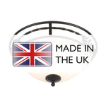 Elstead Lighting Ceiling Flush from the Pembroke range. Pembroke 2 Light Flush Light Style A – SKU PB-F-A-BLACK