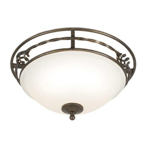 Elstead Lighting Ceiling Flush from the Pembroke range. Pembroke 2 Light Flush Light Style A Product Code = PB-F-A-BLK-GOLD