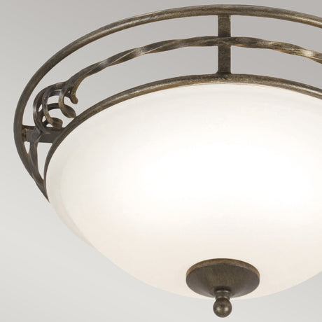 Elstead Lighting Ceiling Flush from the Pembroke range. Pembroke 2 Light Flush Light Style A Product Code = PB-F-A-BLK-GOLD
