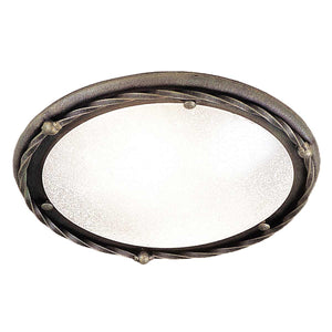 Elstead Lighting Ceiling Flush from the Pembroke range. Pembroke 1 Light Flush Light Style B Product Code = PB-F-B-BLK-GOLD