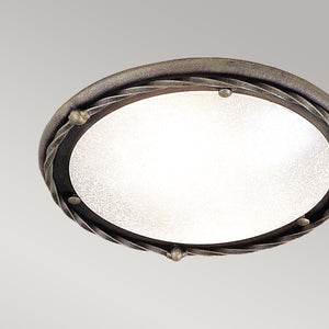 Elstead Lighting Ceiling Flush from the Pembroke range. Pembroke 1 Light Flush Light Style B Product Code = PB-F-B-BLK-GOLD
