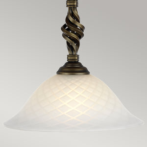 Elstead Lighting Pendant from the Pembroke range. Pembroke 1 Light Pendant Product Code = PB-P-BLK-GOLD