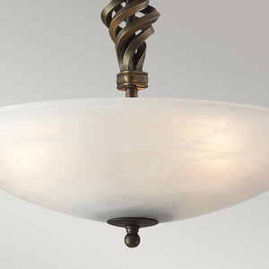 Elstead Lighting Ceiling Semi-Flush from the Pembroke range. Pembroke 3 Light Semi-Flush Product Code = PB-SF-A-BLK-GOLD