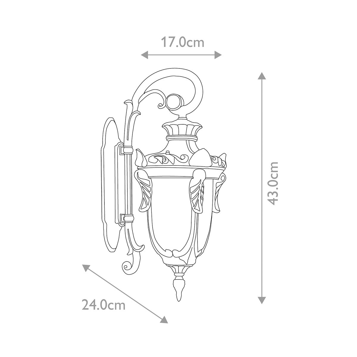 Elstead Lighting Outdoor Wall Light from the Philadelphia range. Philadelphia 1 Light Small Down Wall Lantern – SKU PH2-S-OB