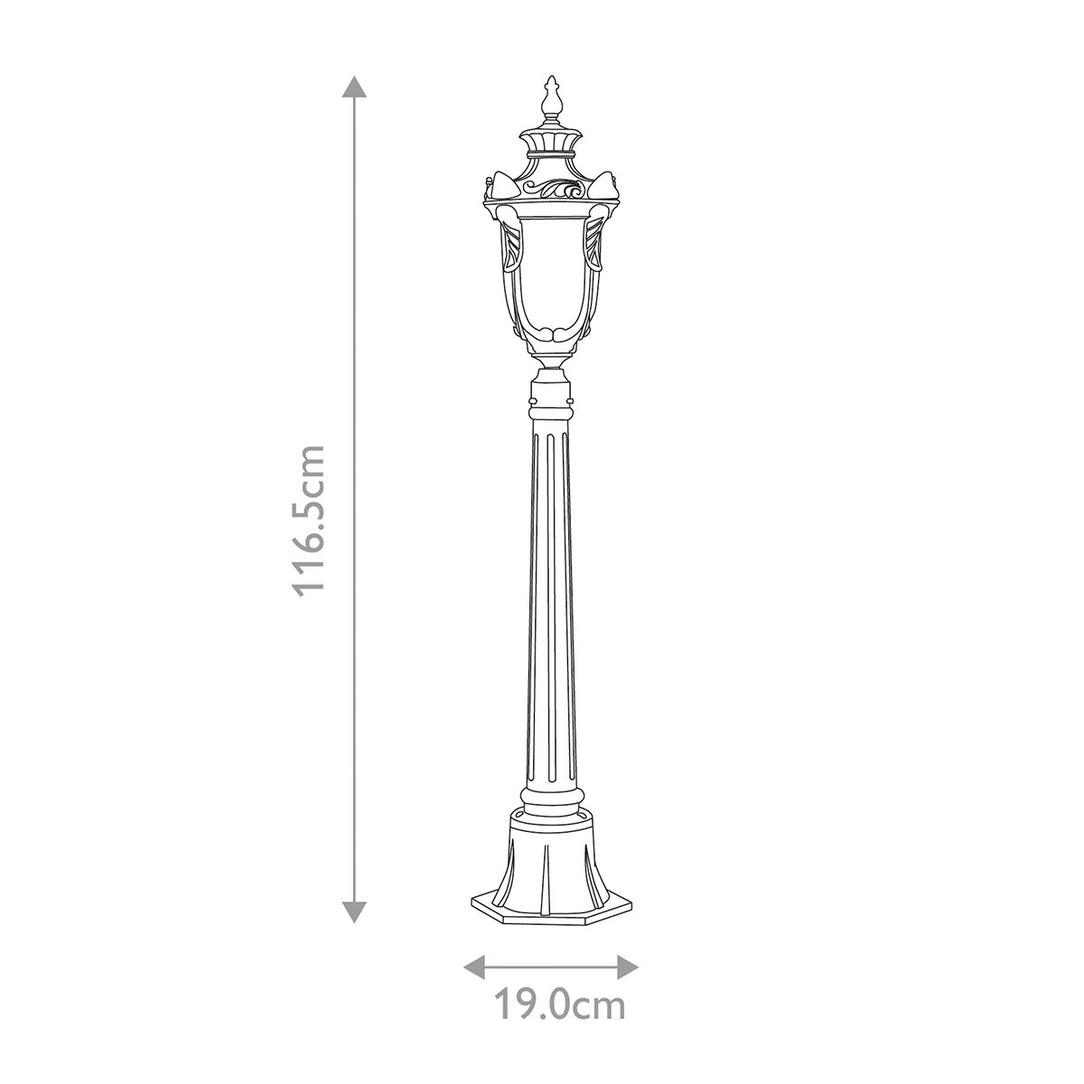 Elstead Lighting Pillar Lantern from the Philadelphia range. Philadelphia 1 Light Medium Pillar – SKU PH4-M-OB