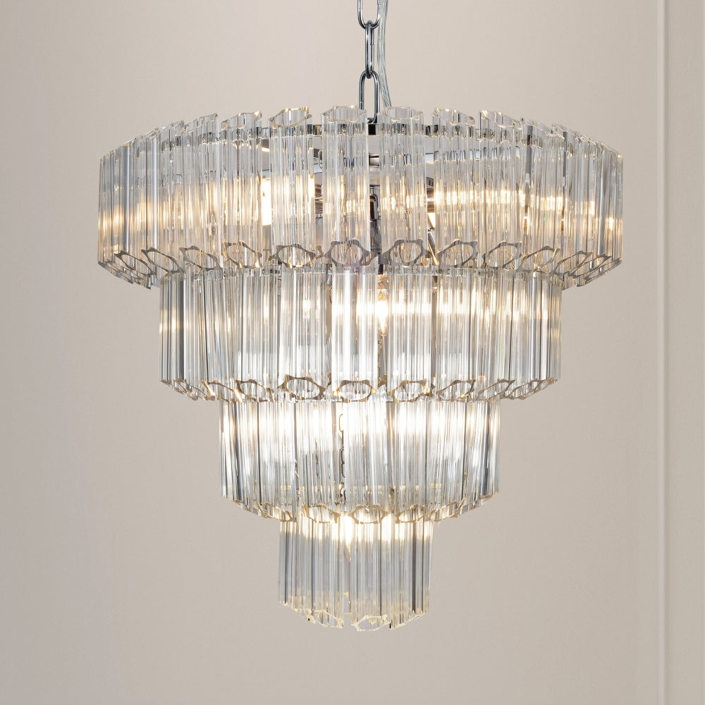 Magnalux Pierre 11  Light Polished Chrome Crystal Ceiling Pendant Part Number - PIE11CH