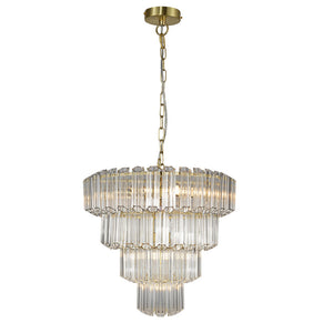 Magnalux Pierre 11  Light Satin Brass Crystal Ceiling Pendant Part Number - PIE11SB