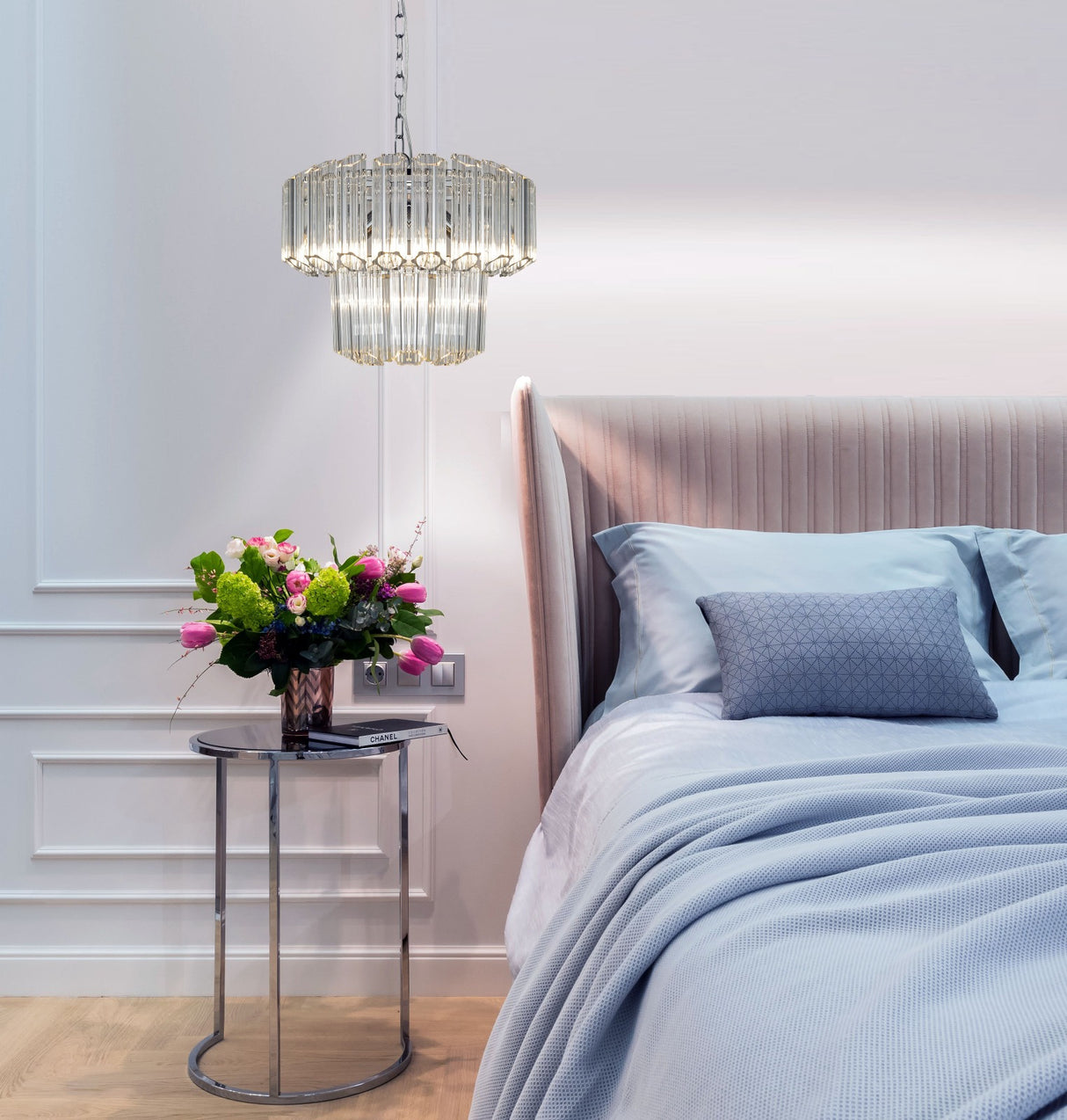 Magnalux Pierre 4 Light Polished Chrome Crystal Ceiling Pendant Part Number - PIE04CH