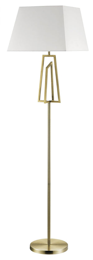 Magnalux Plaza Antique Brass Floor Lamp c/w Square Shade Part Number - PLA01ABFL