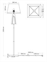 Magnalux Plaza Antique Brass Floor Lamp c/w Square Shade Part Number - PLA01ABFL