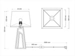 Magnalux Plaza Polished Chrome Table Lamp c/w Square Shade Part Number - PLA01CHTL