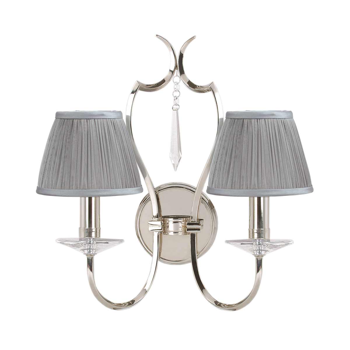 Elstead Lighting Wall Light from the Pimlico range. Pimlico 2 Light Wall Light - Polished Nickel  Product Code = PM2-PN