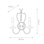 Elstead Lighting Wall Light from the Pimlico range. Pimlico 2 Light Wall Light - Polished Nickel  Product Code = PM2-PN