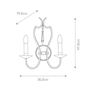 Elstead Lighting Wall Light from the Pimlico range. Pimlico 2 Light Wall Light - Polished Nickel  Product Code = PM2-PN