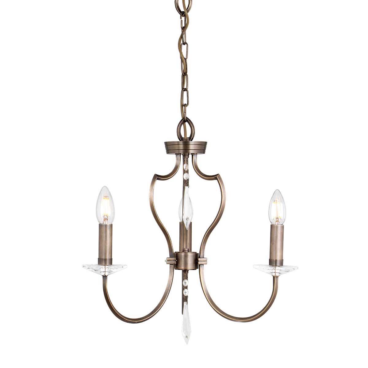 Elstead Lighting Chandelier from the Pimlico range. Pimlico 3 Light Chandelier - Dark Bronze  Product Code = PM3-DB