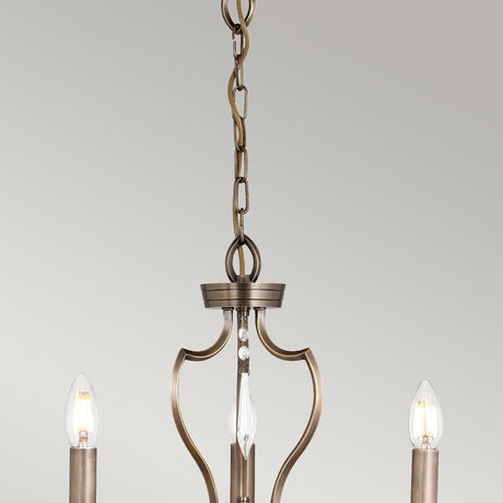 Elstead Lighting Chandelier from the Pimlico range. Pimlico 3 Light Chandelier - Dark Bronze  Product Code = PM3-DB