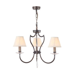 Elstead Lighting Chandelier from the Pimlico range. Pimlico 3 Light Chandelier - Dark Bronze  Product Code = PM3-DB