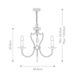 Elstead Lighting Chandelier from the Pimlico range. Pimlico 3 Light Chandelier - Dark Bronze  Product Code = PM3-DB